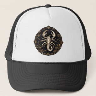 Gorra De Camionero Diseño intrincado de escorpión con acentos ornamen