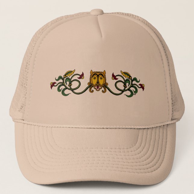 Gorra De Camionero Diseño medieval de leones (Anverso)