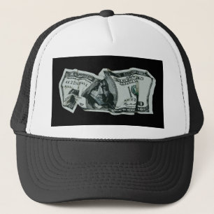Gorra De Camionero Diseño moderno de billete de $100 arrugado