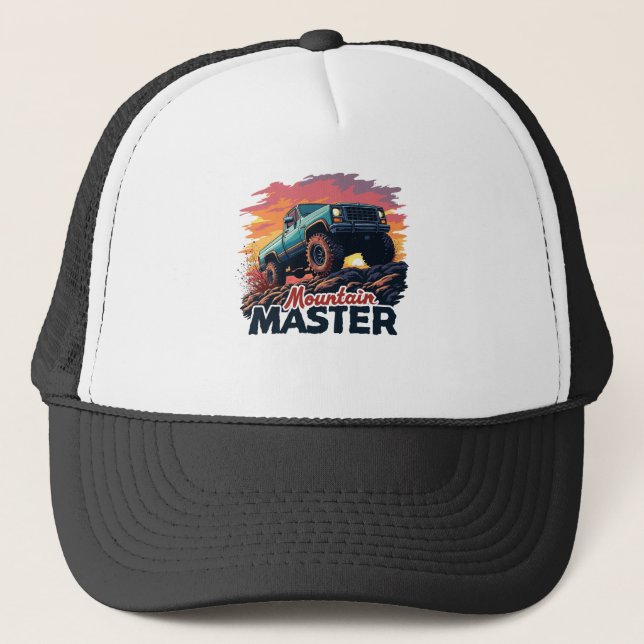 Gorra De Camionero Diseño Montañoso fuera de carretera (Anverso)