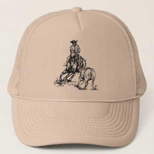 Gorra De Camionero Diseño occidental del bosquejo del caballo del
