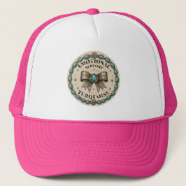 Gorra De Camionero Diseño Occidental Turquesa de Apoyo Emocional