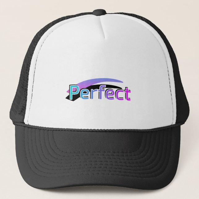 Gorra De Camionero Diseño perfecto sobre una tapa negra (Anverso)