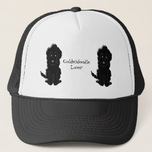 Gorra De Camionero Diseño personalizado de perro de goldendoodle negr
