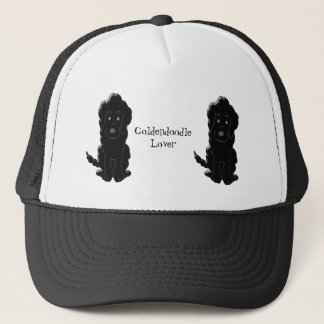 Gorra De Camionero Diseño personalizado de perro de goldendoodle negr