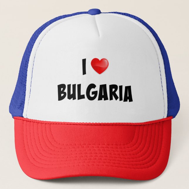 Gorra De Camionero Diseño personalizado "I Love Bulgaria" (Anverso)