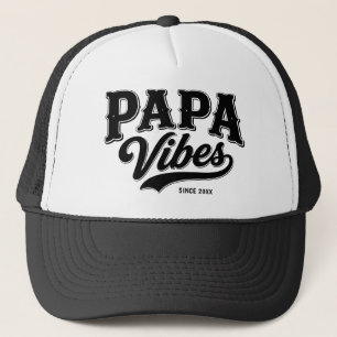 Gorra De Camionero Diseño Retro Camionero Negro Papa Vibes