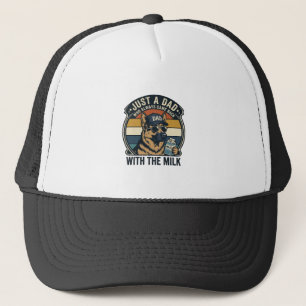 Gorra De Camionero Diseño Retro de Camiseta de Leche de Pastor Alemán