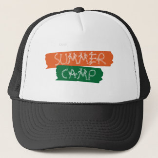 Gorra De Camionero Diseño Retro de Cuerda Dibujada a Mano de Campamen