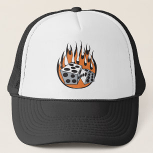 Gorra De Camionero diseño retro de dados en llamas