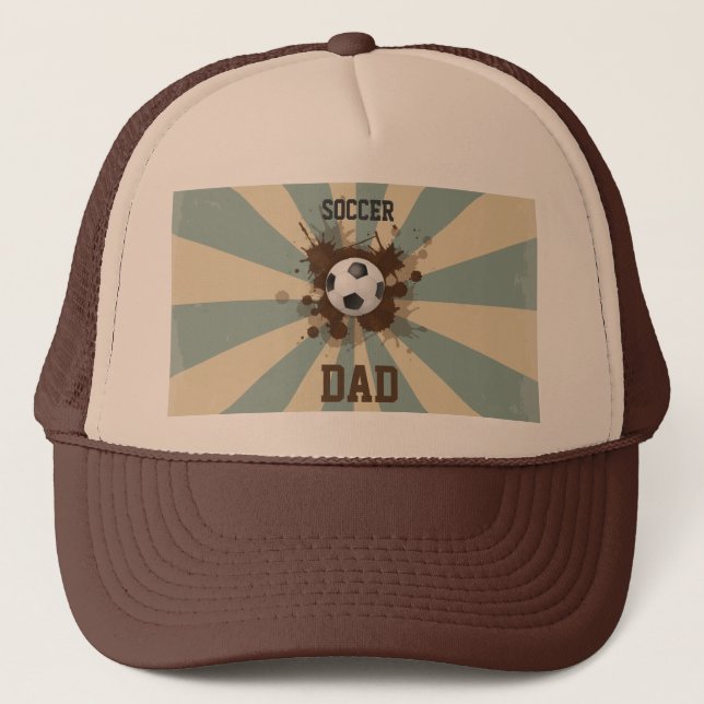Gorra De Camionero Diseño retro del papá del fútbol (Anverso)