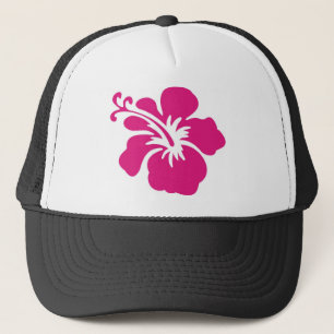 Gorra De Camionero Diseño rosado del hibisco