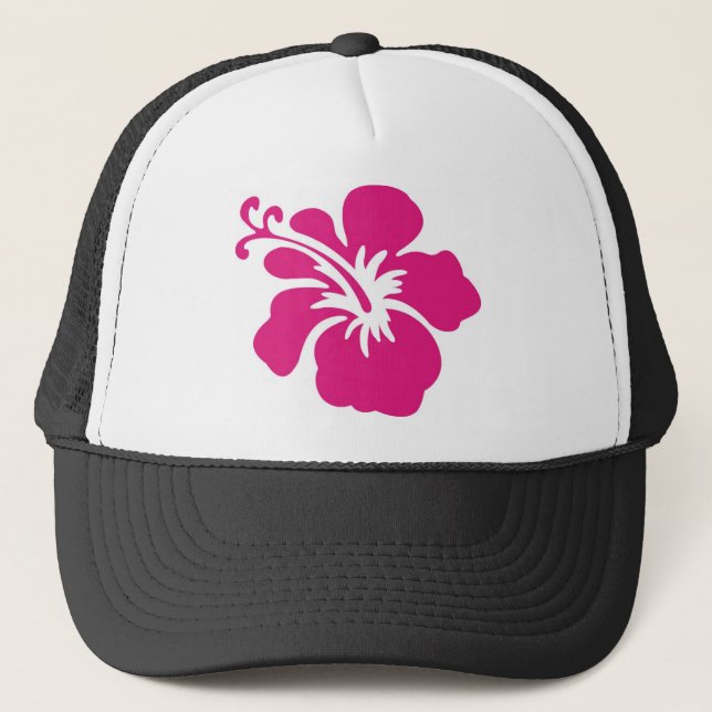 Gorra De Camionero Diseño rosado del hibisco (Anverso)