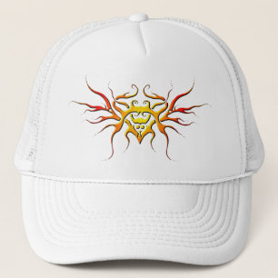 Gorra De Camionero Diseño tribal del corazón alado rojo