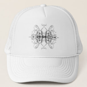 Gorra De Camionero Diseño tribal del Imperio Blanco y Negro
