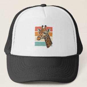 Gorra De Camionero Diseño vectorial de cabeza de jirafa vintage puest