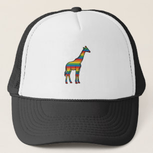 Gorra De Camionero Diseño vectorial de grabado vintage de jirafa arco
