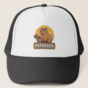 Gorra De Camionero Diseño vectorial de papá capibara retro PAPABARA_1