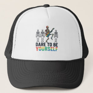 Gorra De Camionero Diseño Vectorial Esqueleto Arcoíris Atrévete a Ser