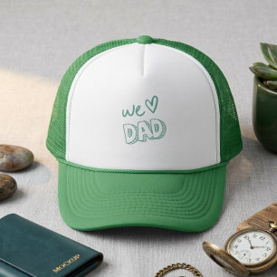 Gorra De Camionero Diseño Verde y Blanco Amamos a Papá