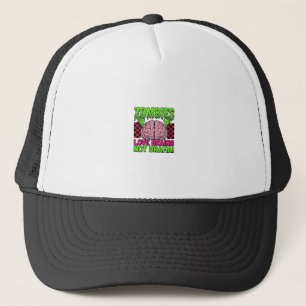Gorra De Camionero Diseño Vintage de Terror de Amor de Cerebros de Zo