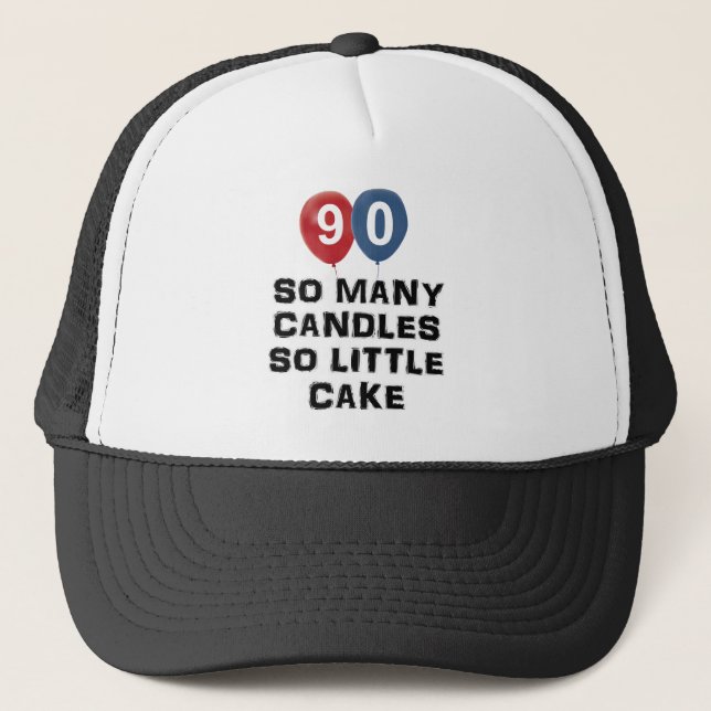 Gorra De Camionero diseños de la vela de 90 años (Anverso)