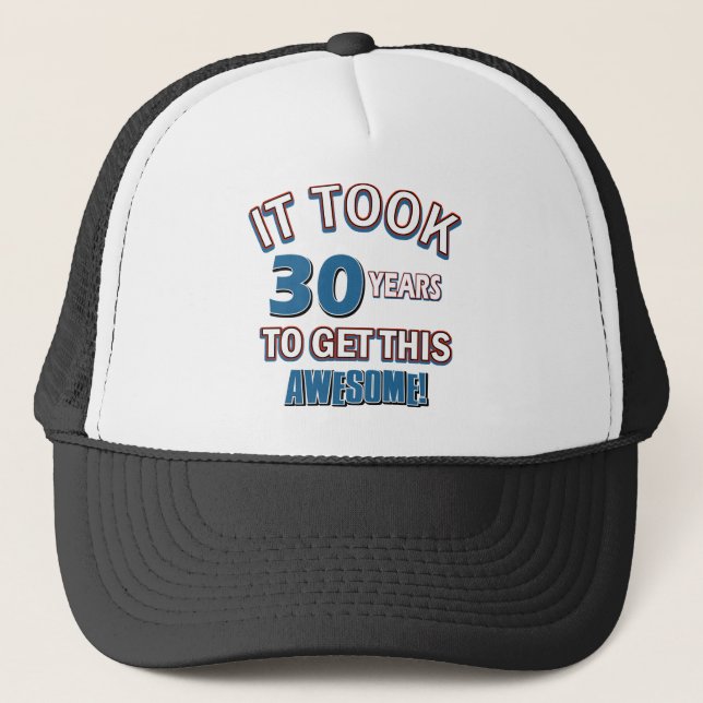 Gorra De Camionero diseños del cumpleaños de 30 años (Anverso)
