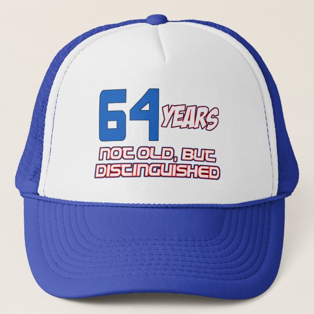 GORRA DE CAMIONERO DISEÑOS DEL CUMPLEAÑOS DE 64 AÑOS (Anverso)
