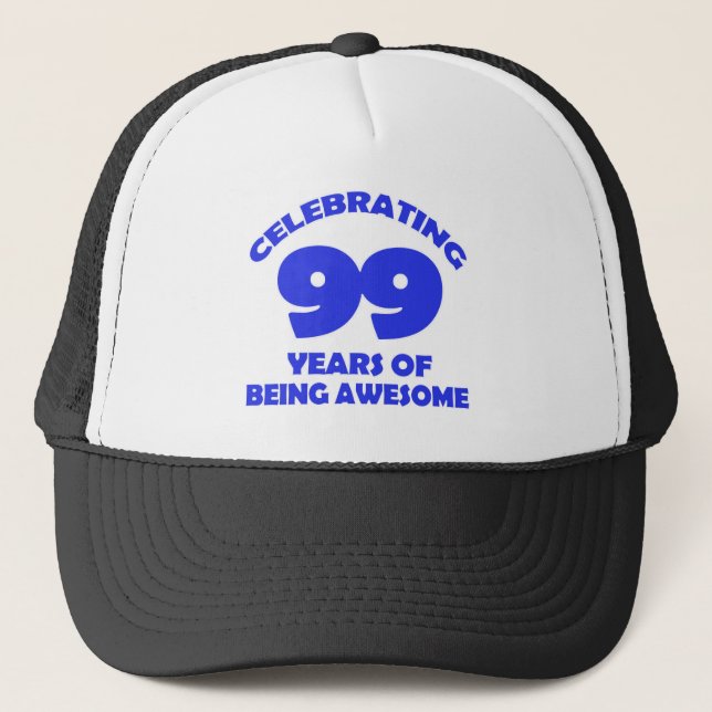 Gorra De Camionero diseños del cumpleaños de 99 años (Anverso)
