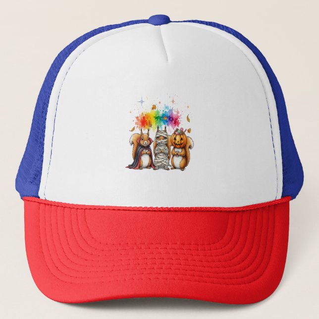 Gorra De Camionero Disfraz de ardillas raras de Halloween (Anverso)