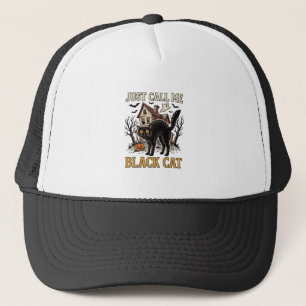 Gorra De Camionero Disfraz de Gato Negro Casa Embrujada Divertido Cam