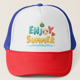 Gorra De Camionero Disfrutar del Ilustracion de texto de verano
