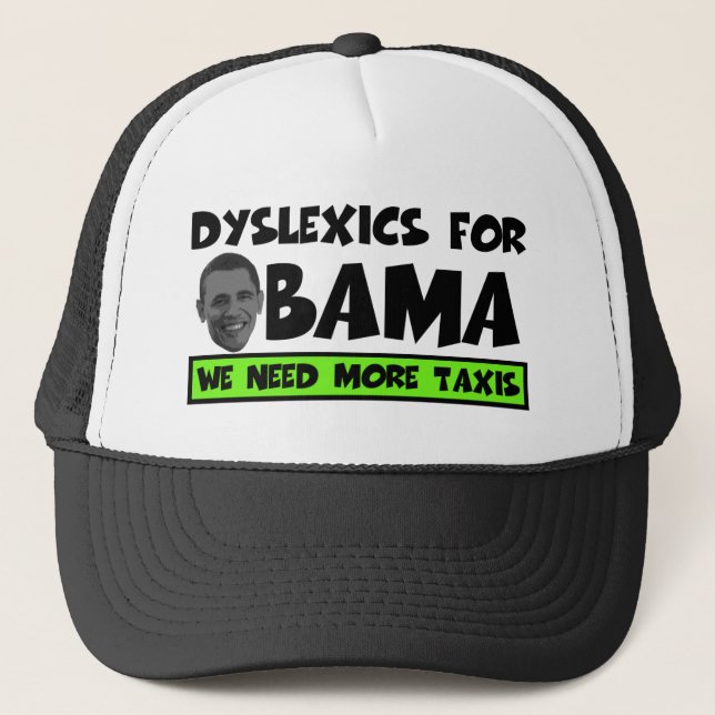 Gorra De Camionero Dislexia anti de Obama (Anverso)