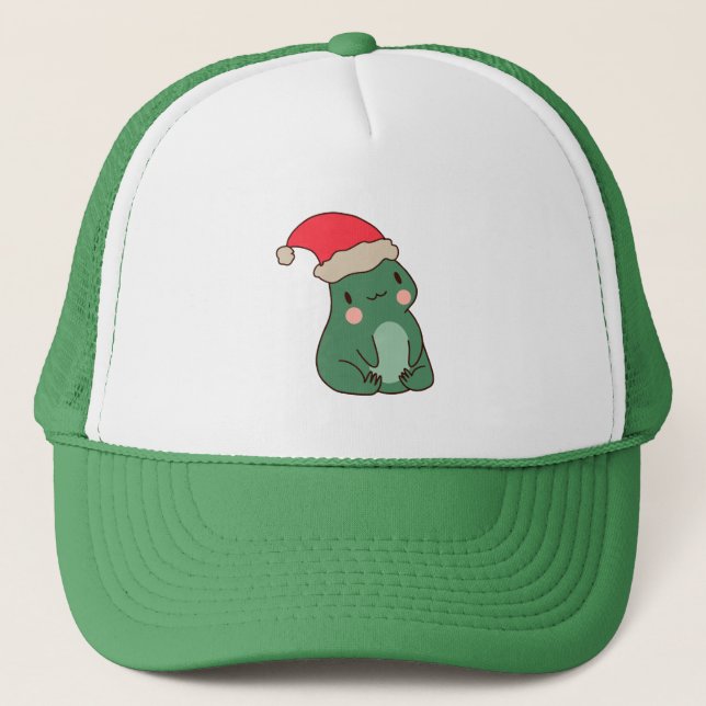 Gorra De Camionero Disstume de Fiesta de Navidades de rana de Kawaii (Anverso)