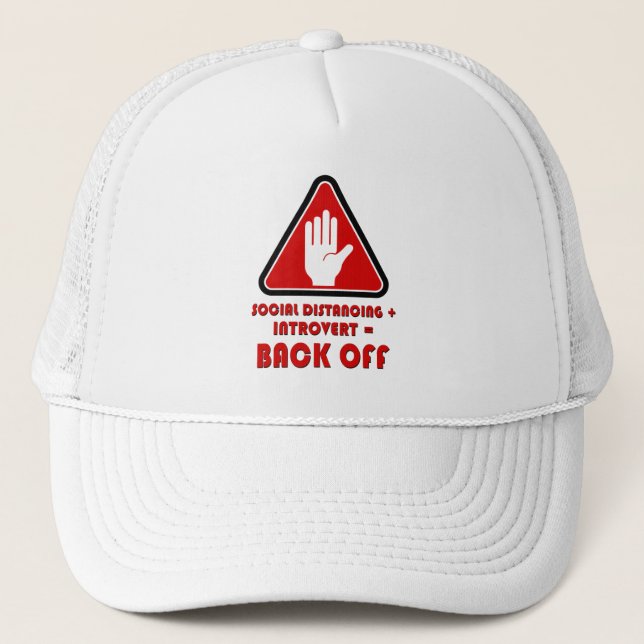 Gorra De Camionero Distancia social e introvertido, retroceder (Anverso)