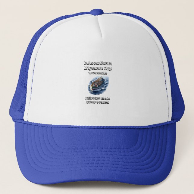 Gorra De Camionero Distintas Raíces, Mismos Sueños. Día del Inmigrant (Anverso)