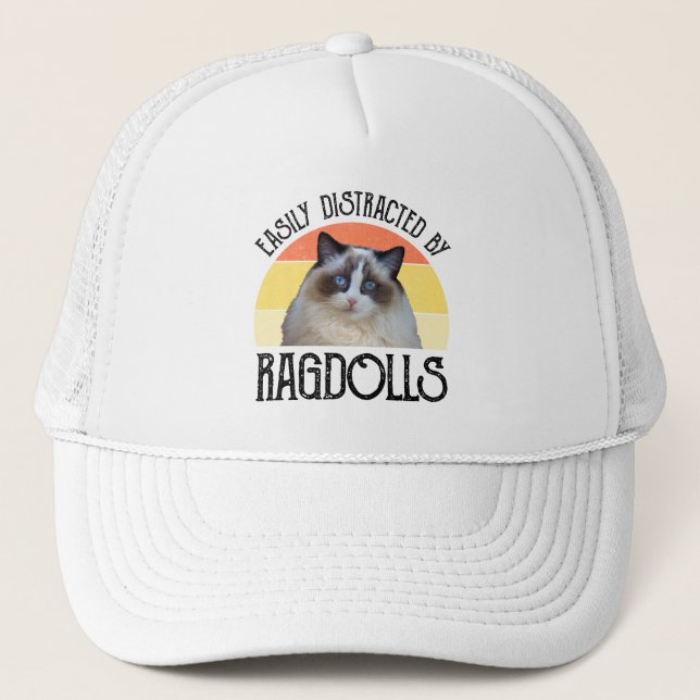 Gorra De Camionero Distrado Fácilmente Por Ragdolls (Anverso)