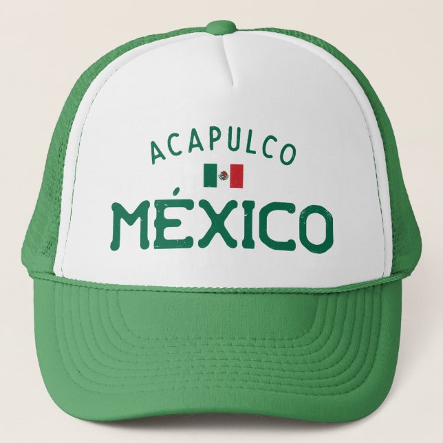 Gorra De Camionero Distressed Acapulco México (Mexico) (Anverso)
