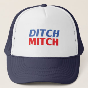 Gorra De Camionero Ditch Mitch rojo blanco azul blanco moderno tipogr