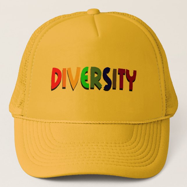 Gorra De Camionero Diversidad del borde del arco iris (Anverso)