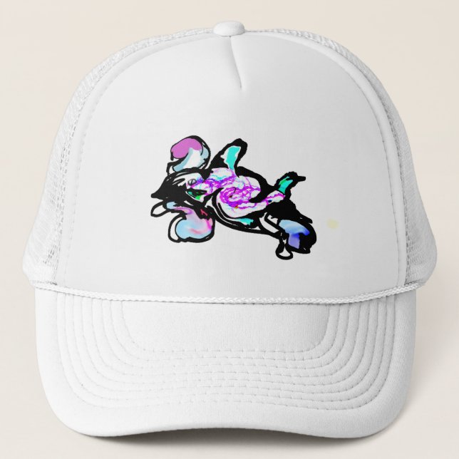 Gorra De Camionero Diversión de ola de delfín (Anverso)