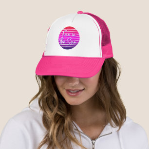 Gorra De Camionero Diversión en la puesta de sol rosa del sol