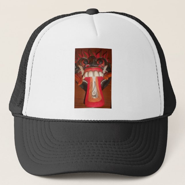 Gorra De Camionero Divertida máscara rara de la lengua rara (Anverso)