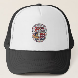 Gorra De Camionero Divertido 250º 4 de Julio Hot Dog Dachshund