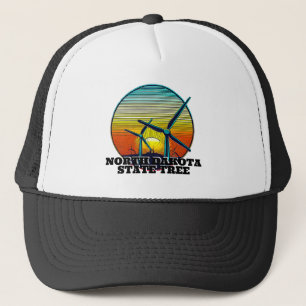 Gorra De Camionero Divertido árbol estatal de turbinas eólicas