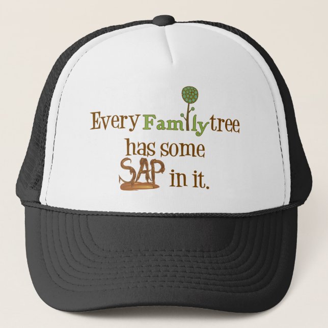 Gorra De Camionero Divertido árbol familiar (Anverso)