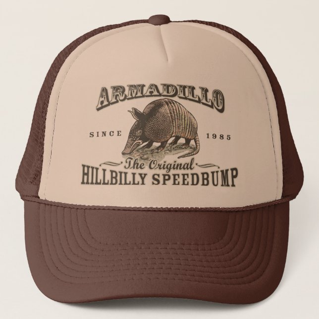 Gorra De Camionero Divertido Armadillo dispara de Mudge Studios (Anverso)