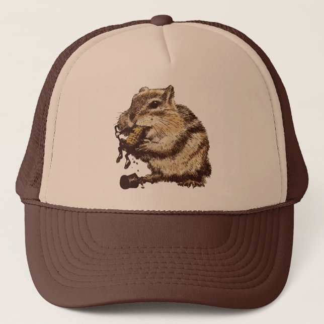 Gorra De Camionero Divertido Chipmunk Comiendo A Una Persona De Maíz (Anverso)