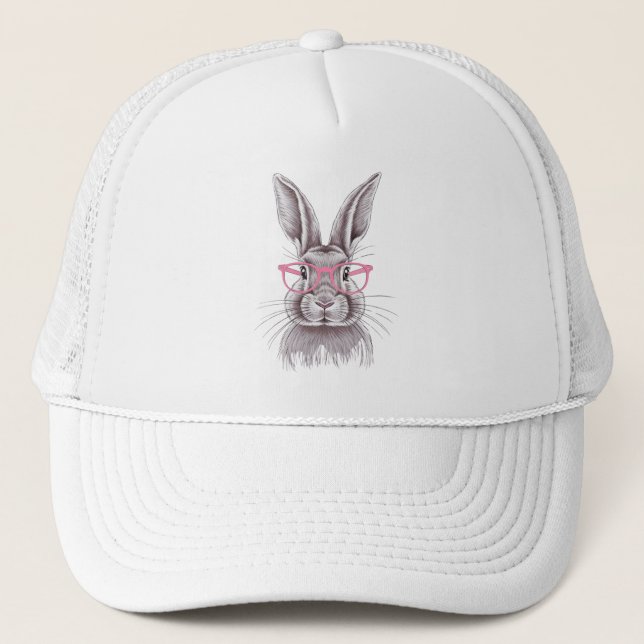 Gorra De Camionero Divertido conejo lindo regalo familiar en Pascua (Anverso)