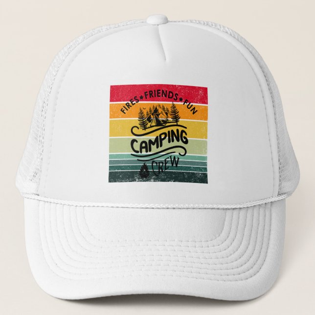 Gorra De Camionero Divertido eslogan de la tripulación de camping ami (Anverso)